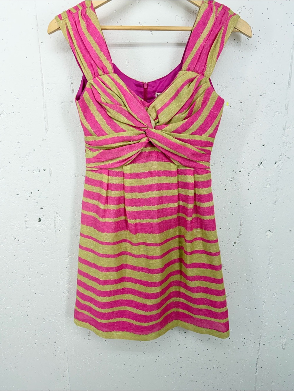 Nanette Lepore Women’s size 0 Pink Beige sleeveless silk linen blend dress